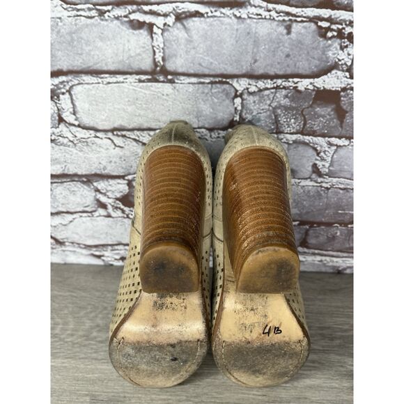 Rag & Bone Margot Tan Beige Suede Dual Zip Perforated Boots Booties Women 36.5EU - Picture 13 of 16